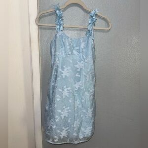Hand made Light Blue Floral Dress